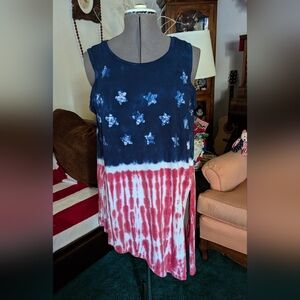 Patriotic women's asymmetrical sleeveless top by Chaps